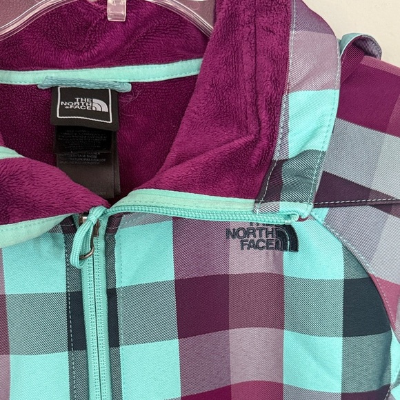 The North Face Checkered Jacket in Aqua and Pink Snowboard XS - Picture 2 of 6